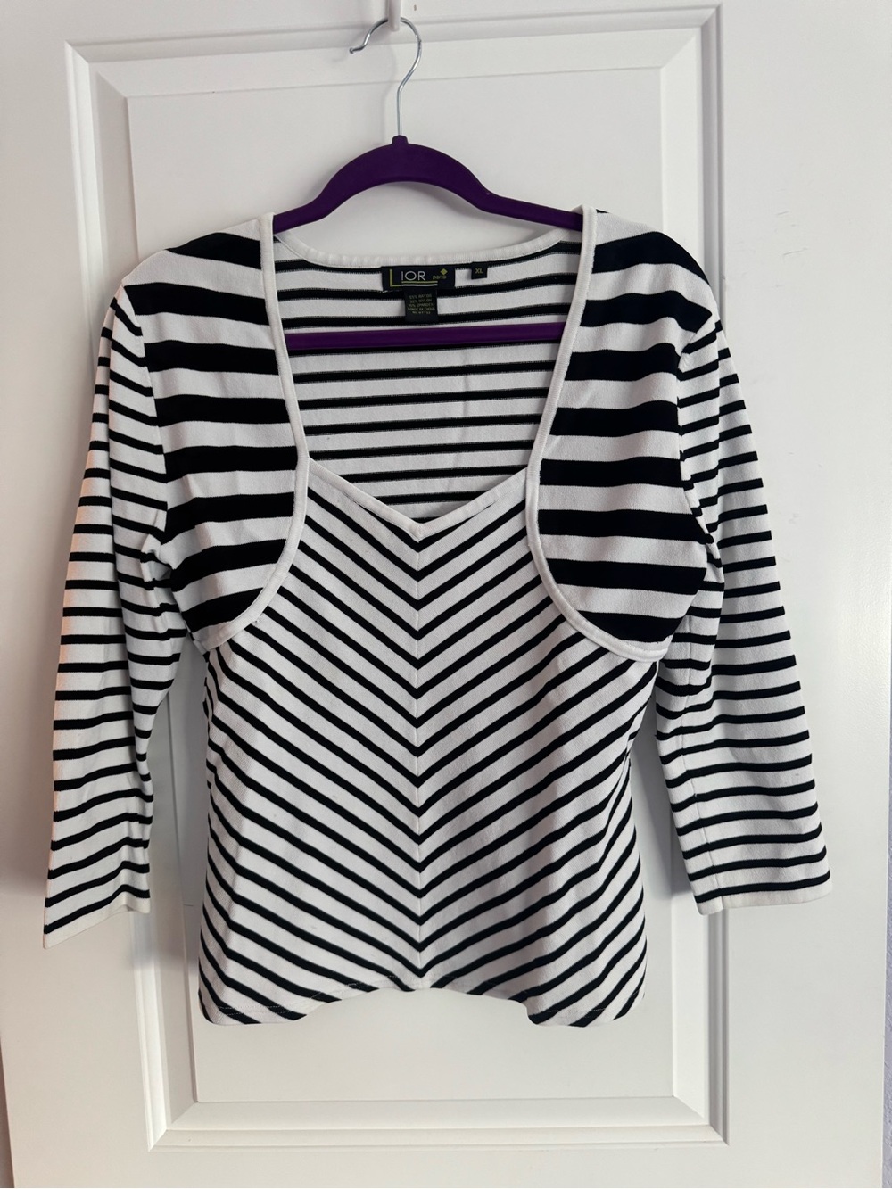LIOR PARIS, blk/wht, stretch, L/XL